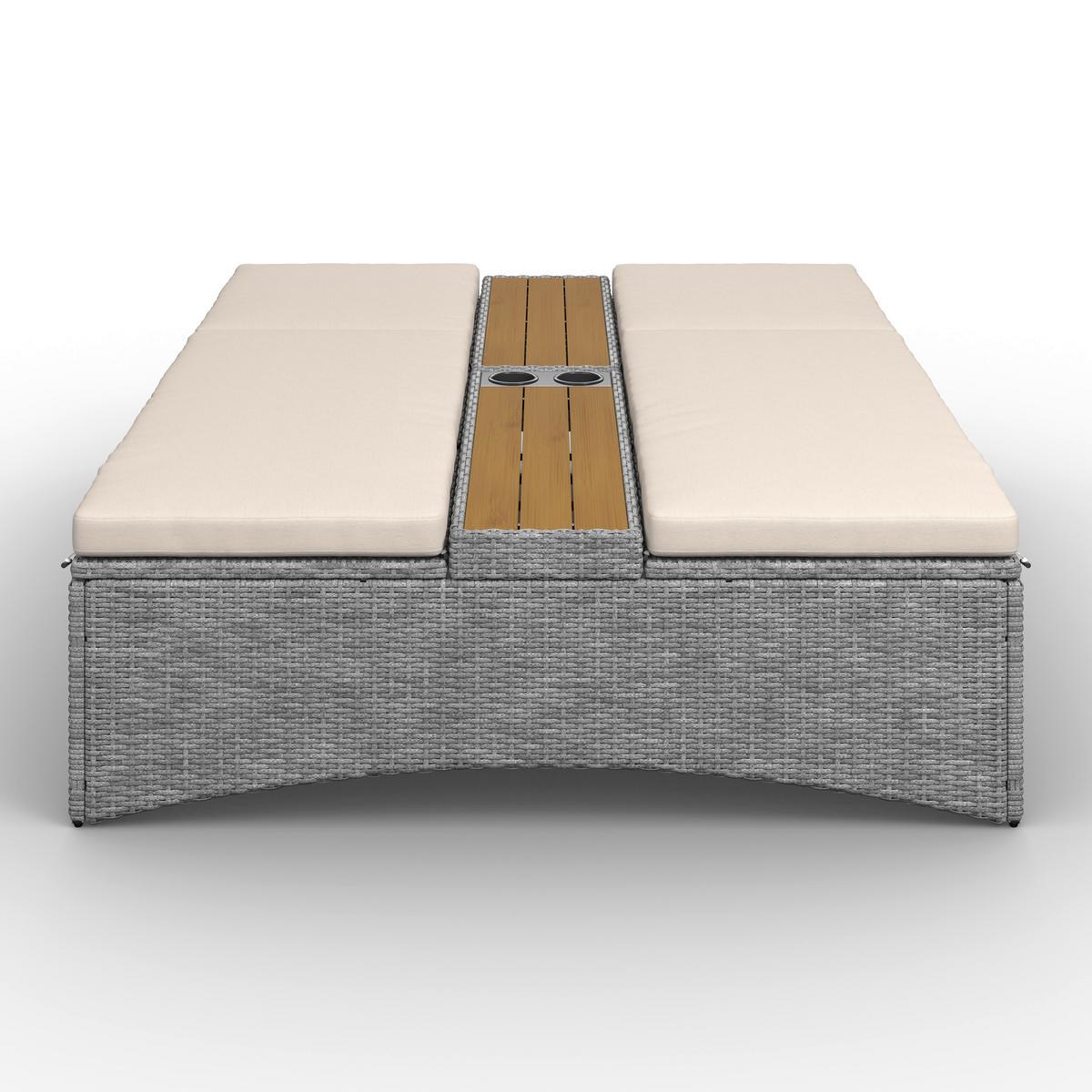 ZÁHRADNÉ LEŽADLO MONERO - krémová, Modern, kov/drevo (203/155/150cm) - Bessagi Garden