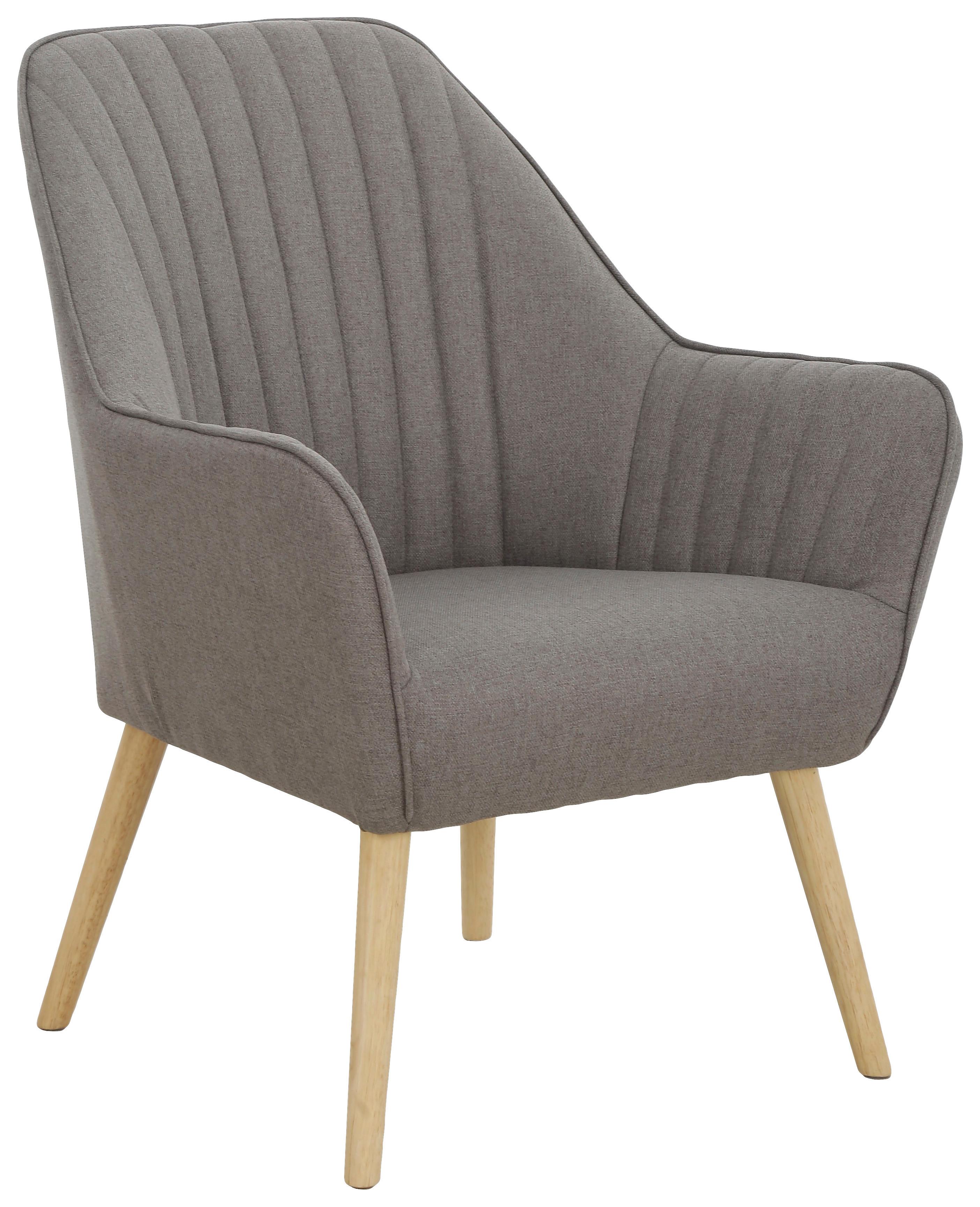 Armlehnstuhl Juno - Taupe/Naturfarben, MODERN, Holz/Textil (71/85.5/67cm) - P & B
