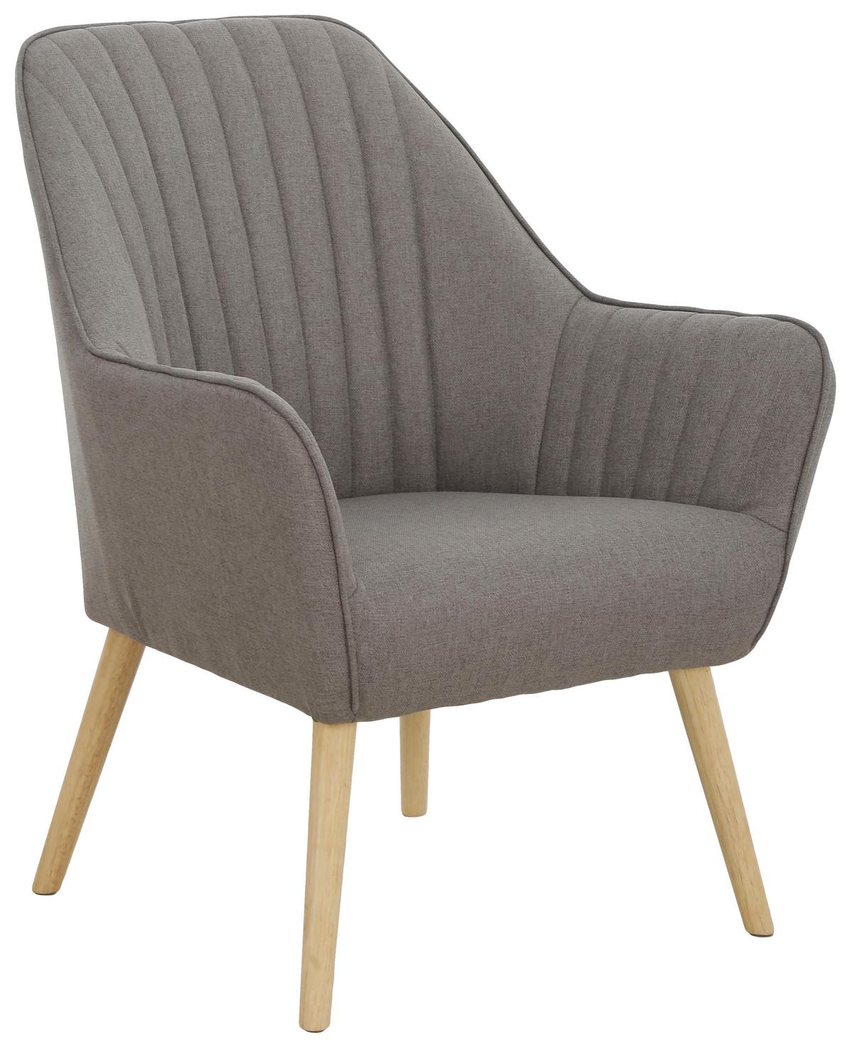 Armlehnstuhl Juno - Taupe/Naturfarben, MODERN, Holz/Textil (71/85.5/67cm) - P & B