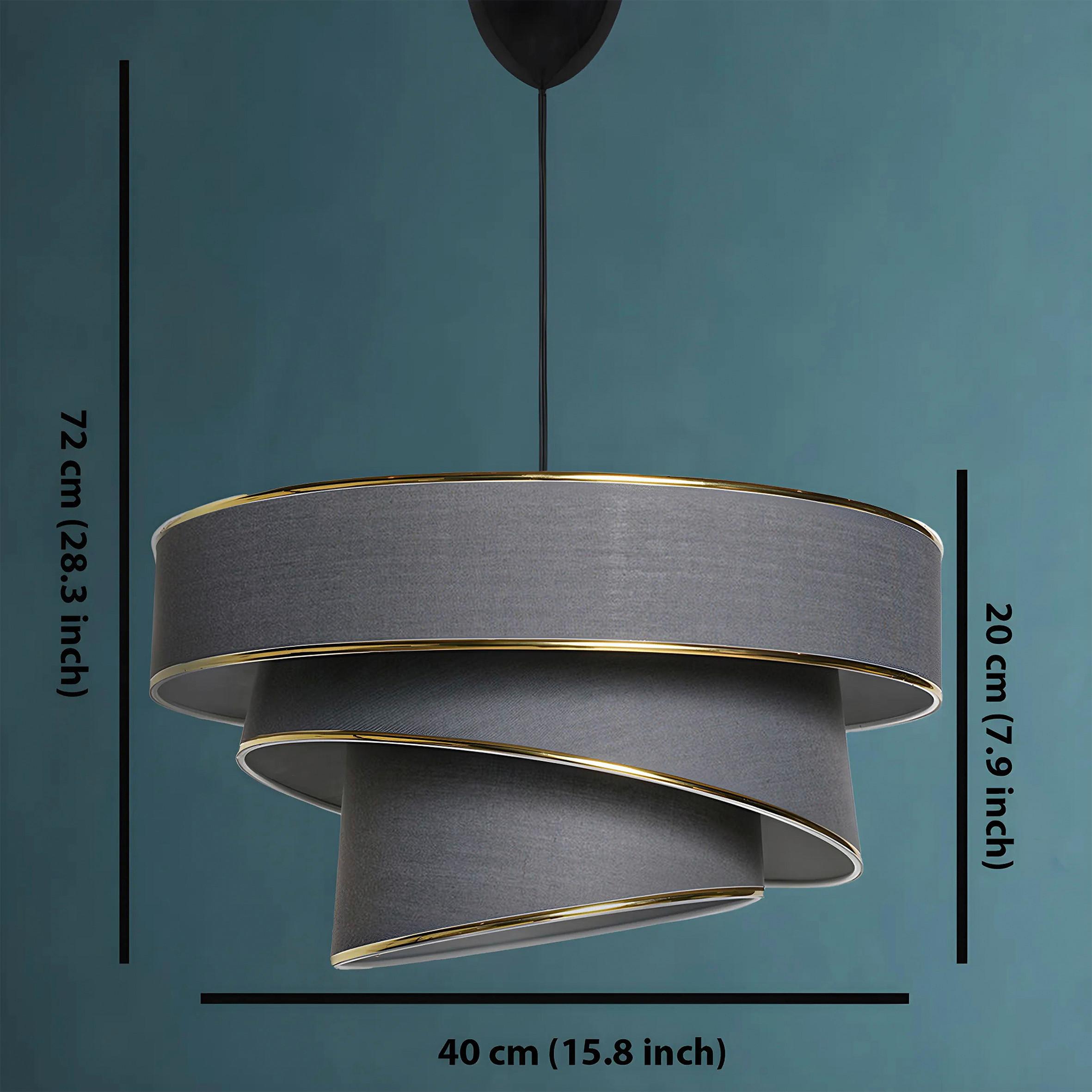 Hängeleuchte Couper - Anthracite, Gold - Anthrazit/Goldfarben, Design, Kunststoff/Textil (40/72cm) - P & B