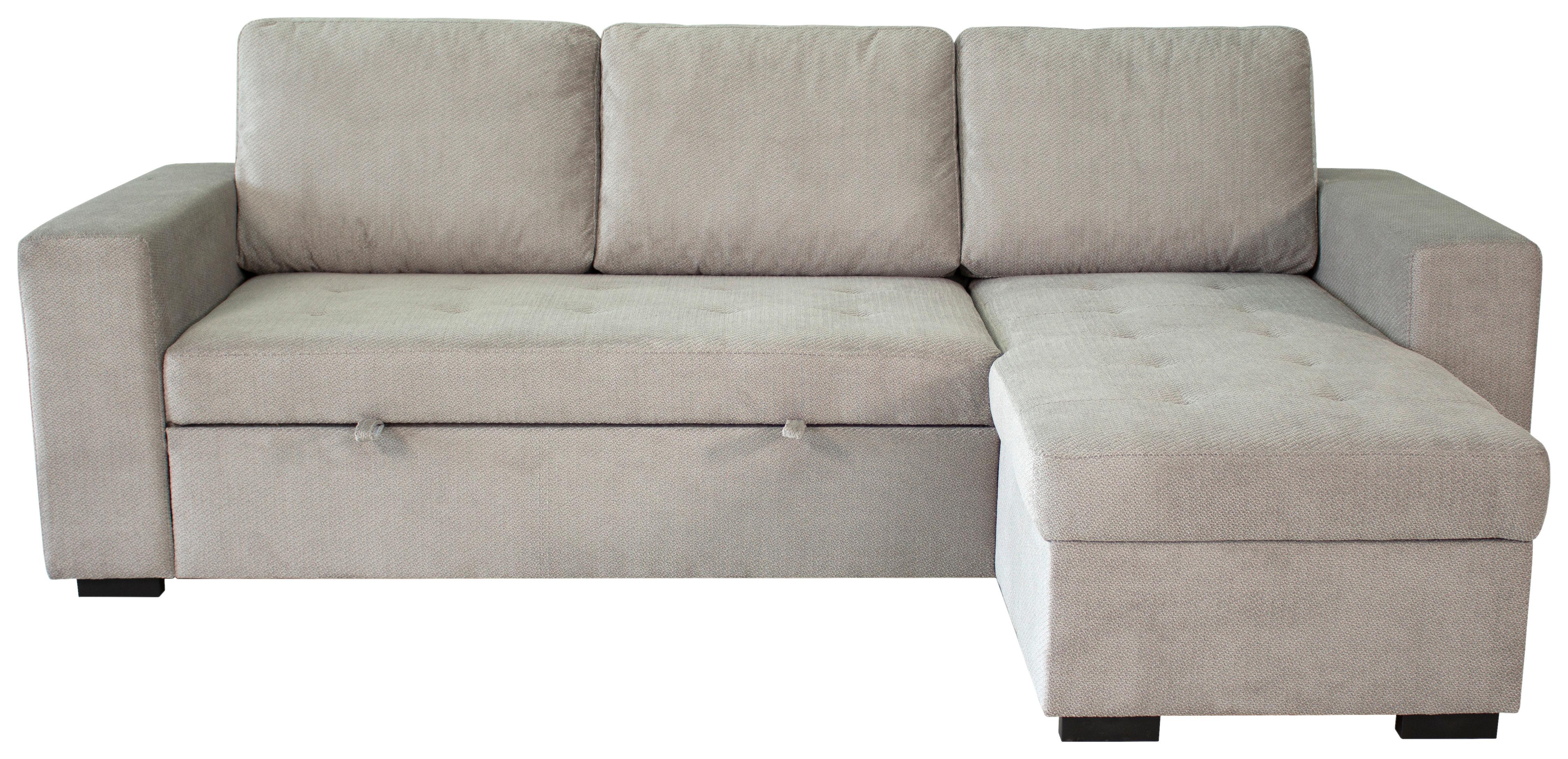 Ecksofa Jan Greige S: 247x155 Cm - Greige, Trend, Textil (247/155cm)
