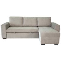 Ecksofa Jan Greige S: 247x155 Cm - Greige, Trend, Textil (247/155cm)