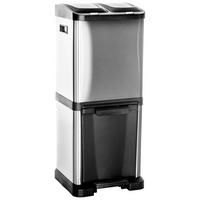 Abfallsammler Clean Vii - Silberfarben/Schwarz, Basics, Kunststoff/Metall (32/78/32cm) - MID.YOU