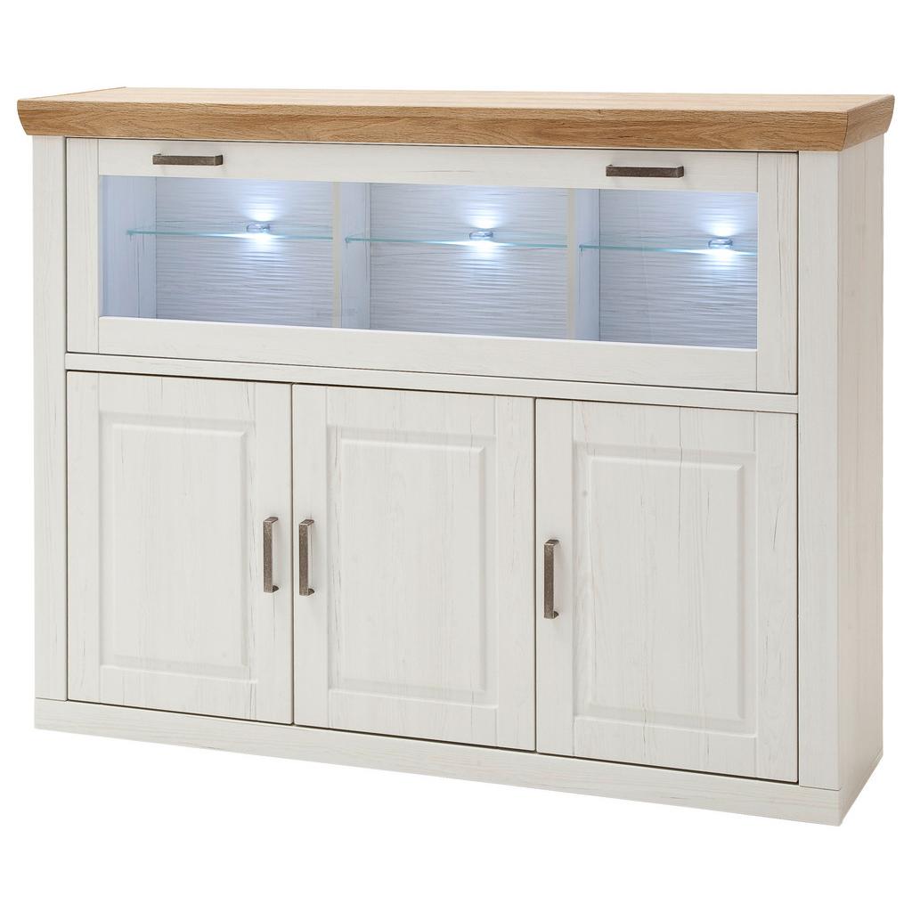 Highboard B: 163 cm Brixen Eichen/Pinie Dekor