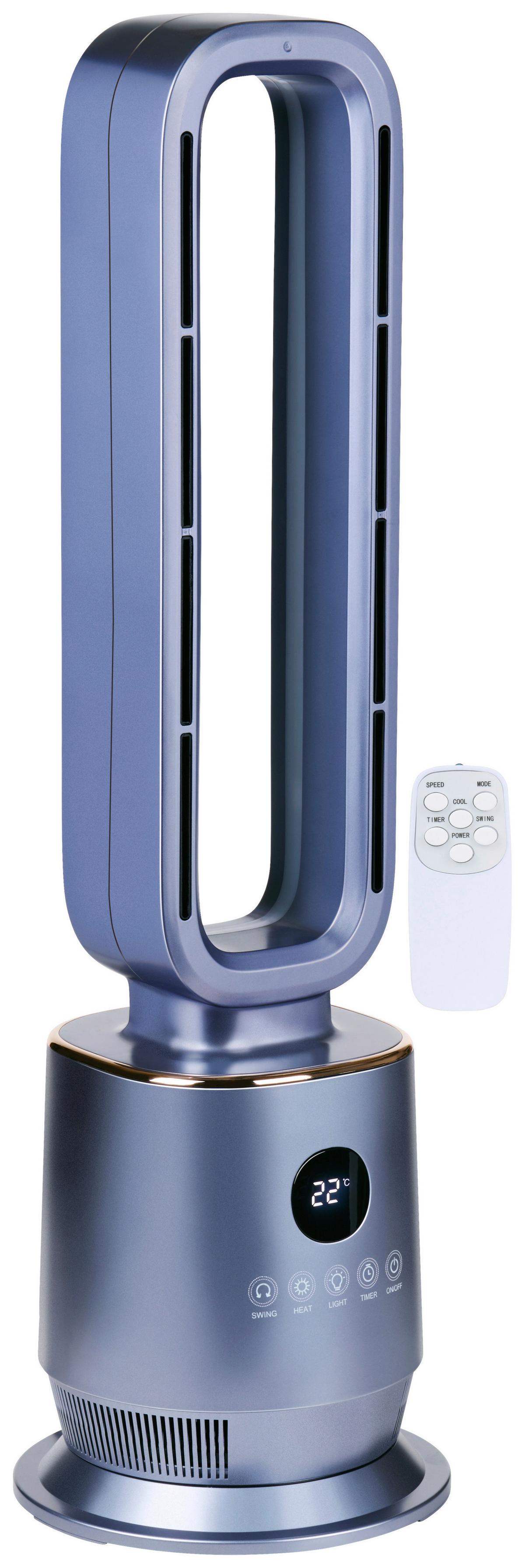 Heizlüfter Heater Bladeless Ptc 2000w - Grau, MODERN, Kunststoff (85.5/27.5/28cm)