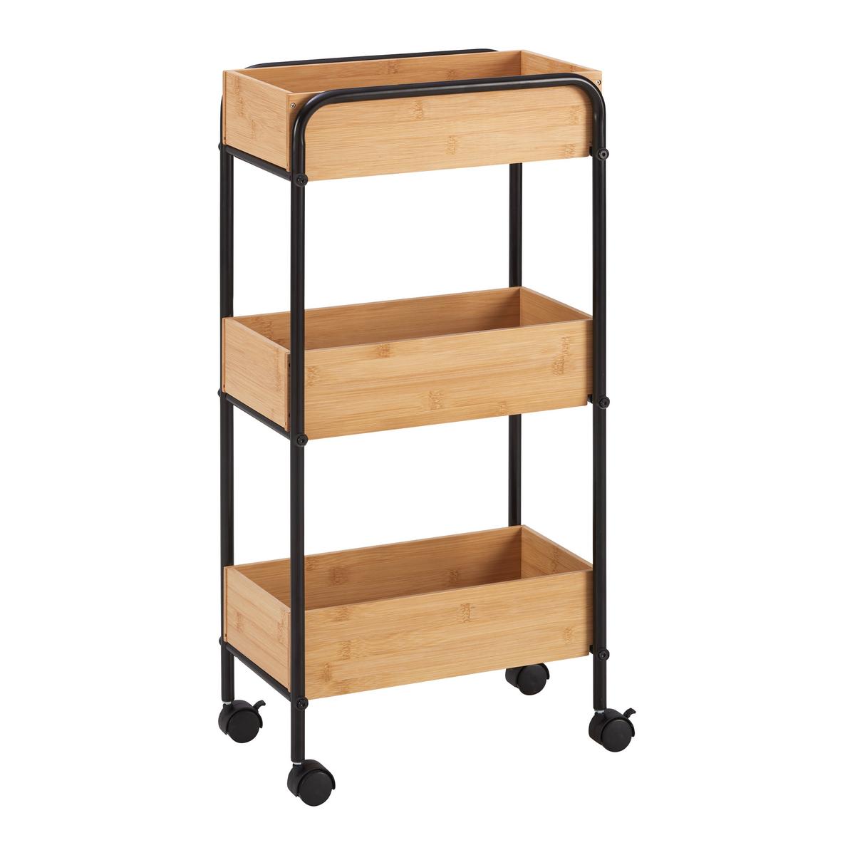 Univerzální stolík VICKY - černá/přírodní barvy, Moderní, kov/plast (40/81,5/23cm) - Mömax