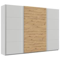 Schwebetürenschrank B: 315cm Feldkirch Seidengr/Eiche Dekor - Hellgrau/Eiche Artisan, MODERN, Holzwerkstoff (315/229/62cm)