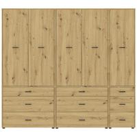 Kleiderschrank Kivo Eiche Artisan, B: 225 cm - Eiche Artisan, Basics, Holzwerkstoff (225/199,6/52,1cm)