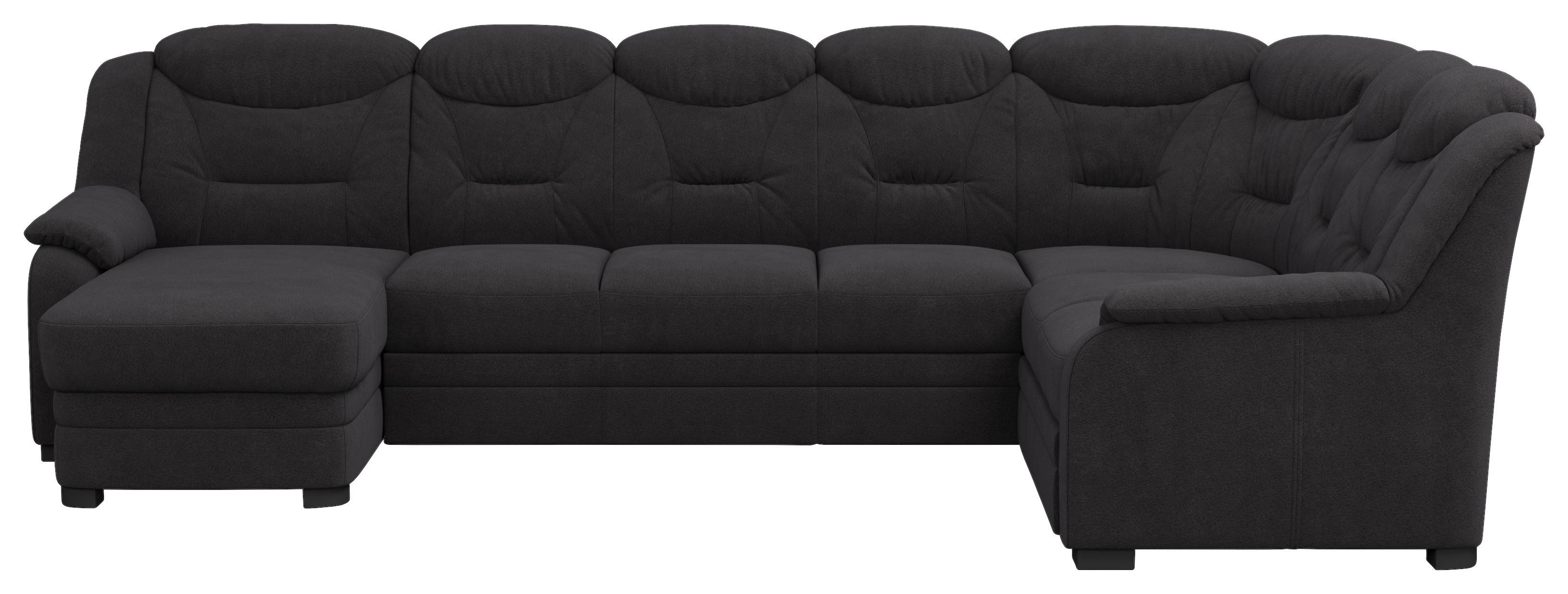 Wohnlandschaft Marcus Schwarz inkl. Bettkasten - Schwarz, Basics, Textil (162/330/211cm) - MID.YOU
