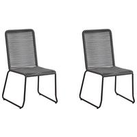Gartensessel-Set 2-Tlg. Zundert Metall/Kunststoff - Anthrazit, Design, Kunststoff/Metall (60/89/44cm) - Gardenson