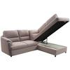 Ecksofa mit Schlaffunktion & Bettkasten Gusto Greige - Greige/Schwarz, Basics, Textil (240/200cm) - MID.YOU