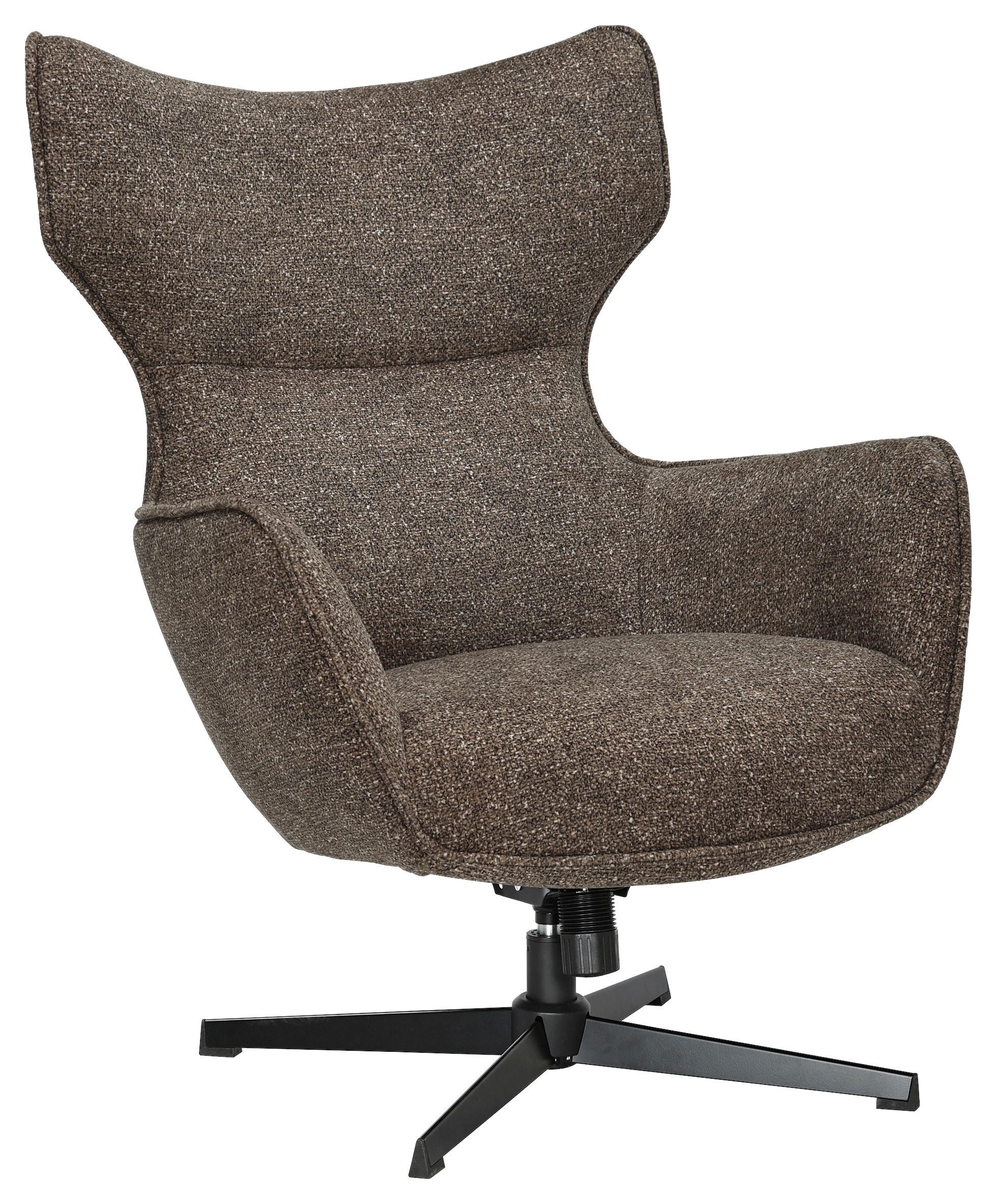 Otočné kreslo FLAVIO, sivohnedá - sivohnedá/čierna, Modern, kov/textil (74/98/83cm) - Mömax