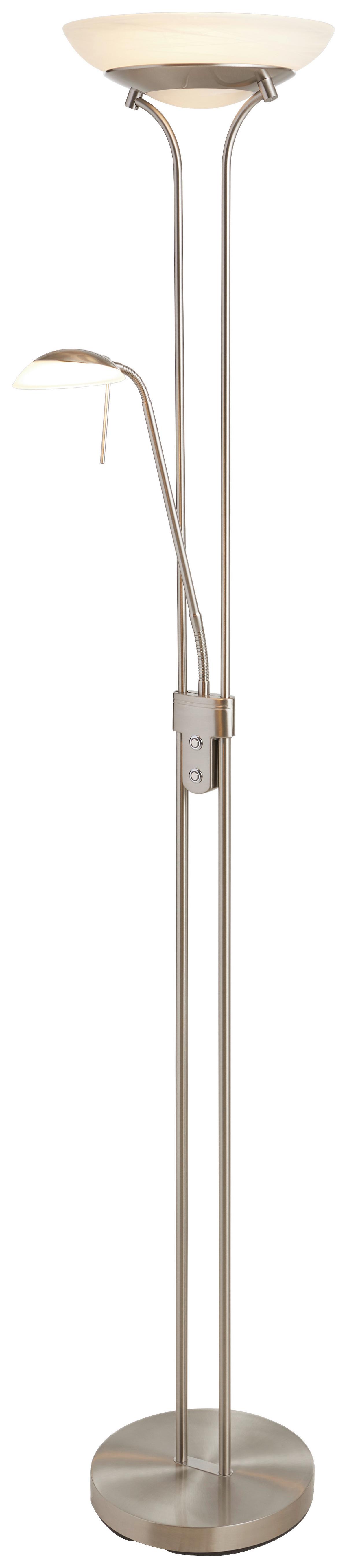 Led-deckenfluter 40075 Pool Tw - Weiß/Nickelfarben, Design, Glas/Metall (32/182cm) - Fischer & Honsel