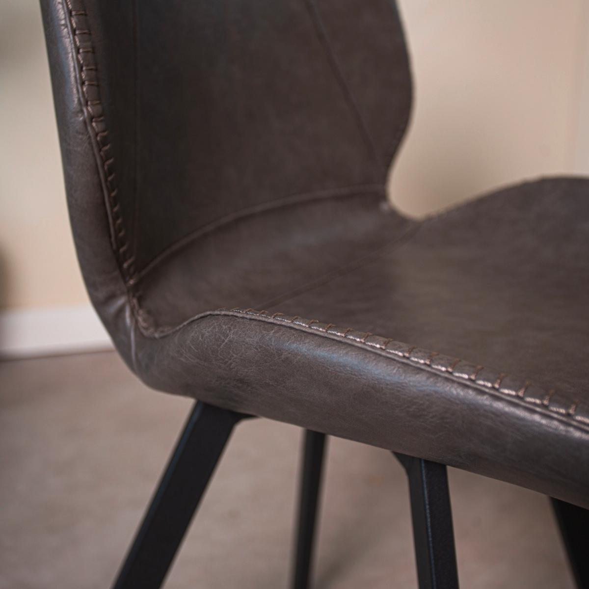 Stuhl-set Barona Anthrazit B: 44 Cm - Anthrazit/Schwarz, MODERN, Textil/Metall (44/80/55cm) - MID.YOU