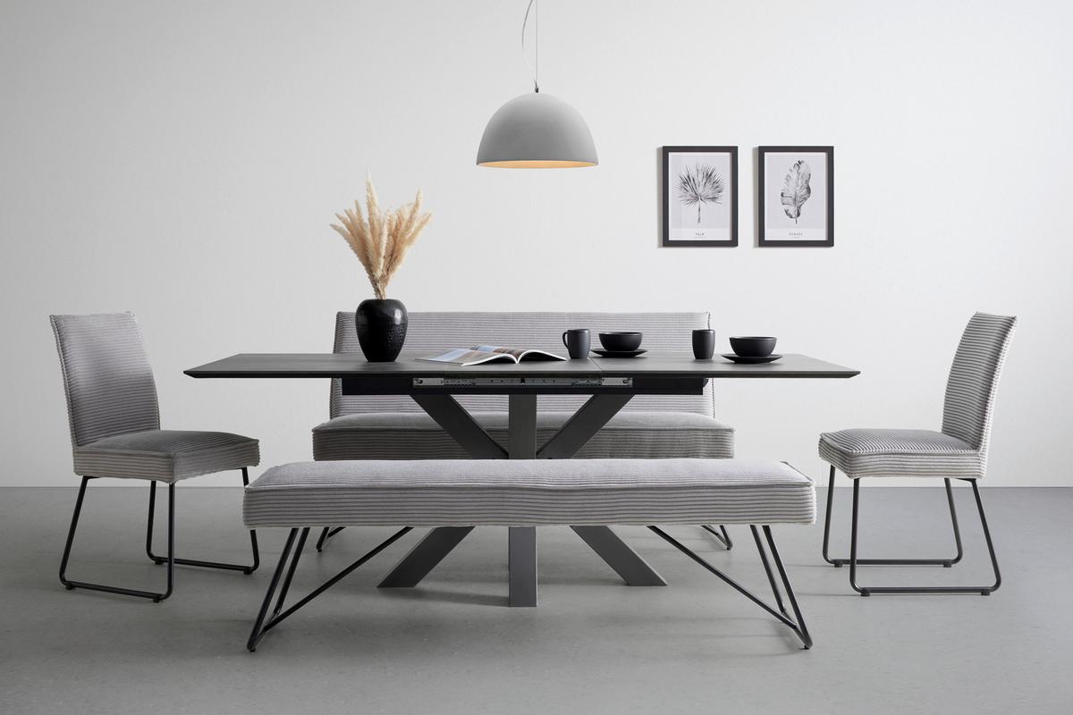 Roztahovací stůl LUZERN 160-210x90 - barvy grafitu, Moderní, kompozitní dřevo (160-210/90/75cm) - Mömax