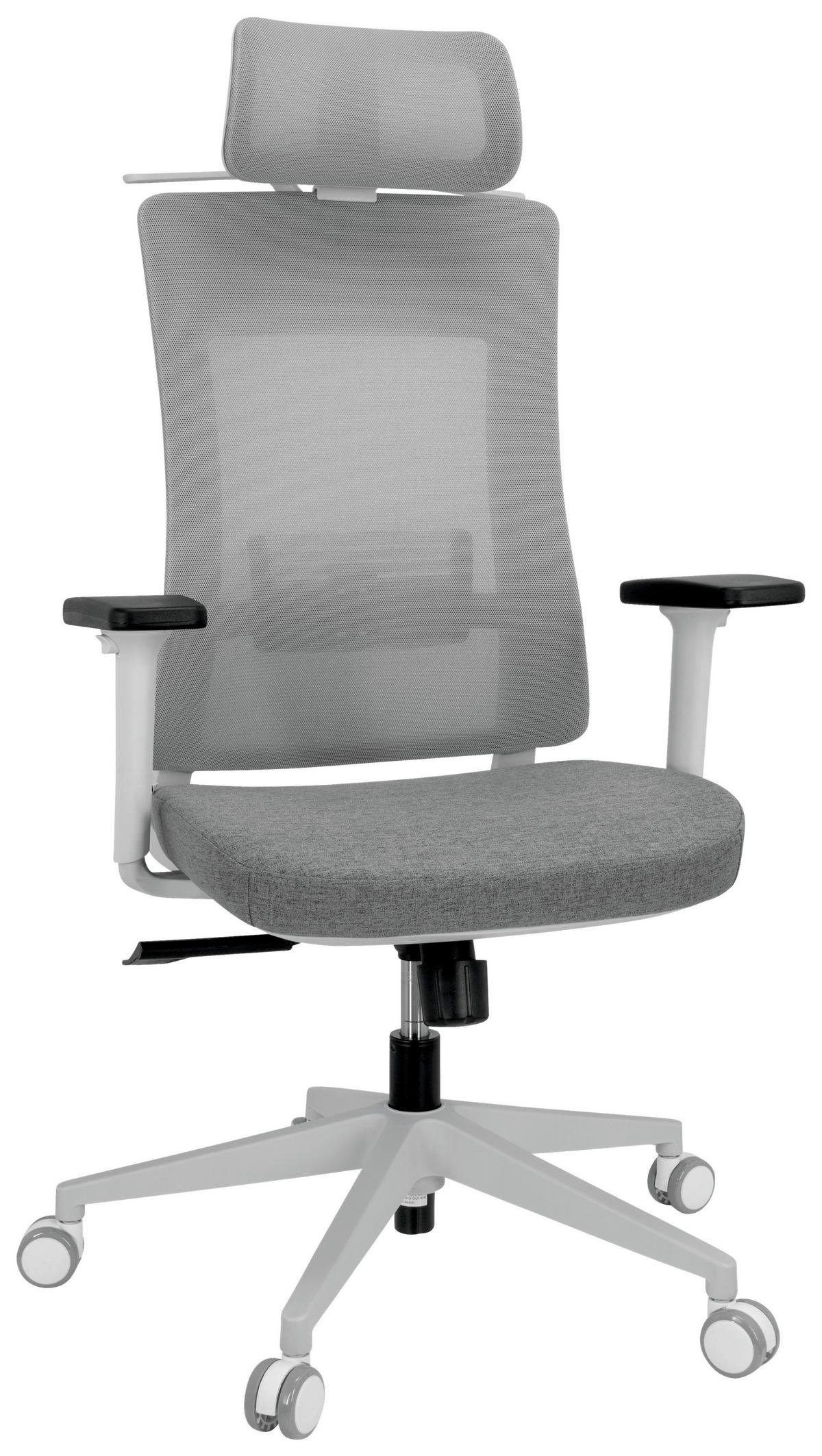 Drehstuhl Comfio Wmh Mit Armstützen Grau - Grau, Basics, Kunststoff/Textil (66/120/60cm) - MID.YOU