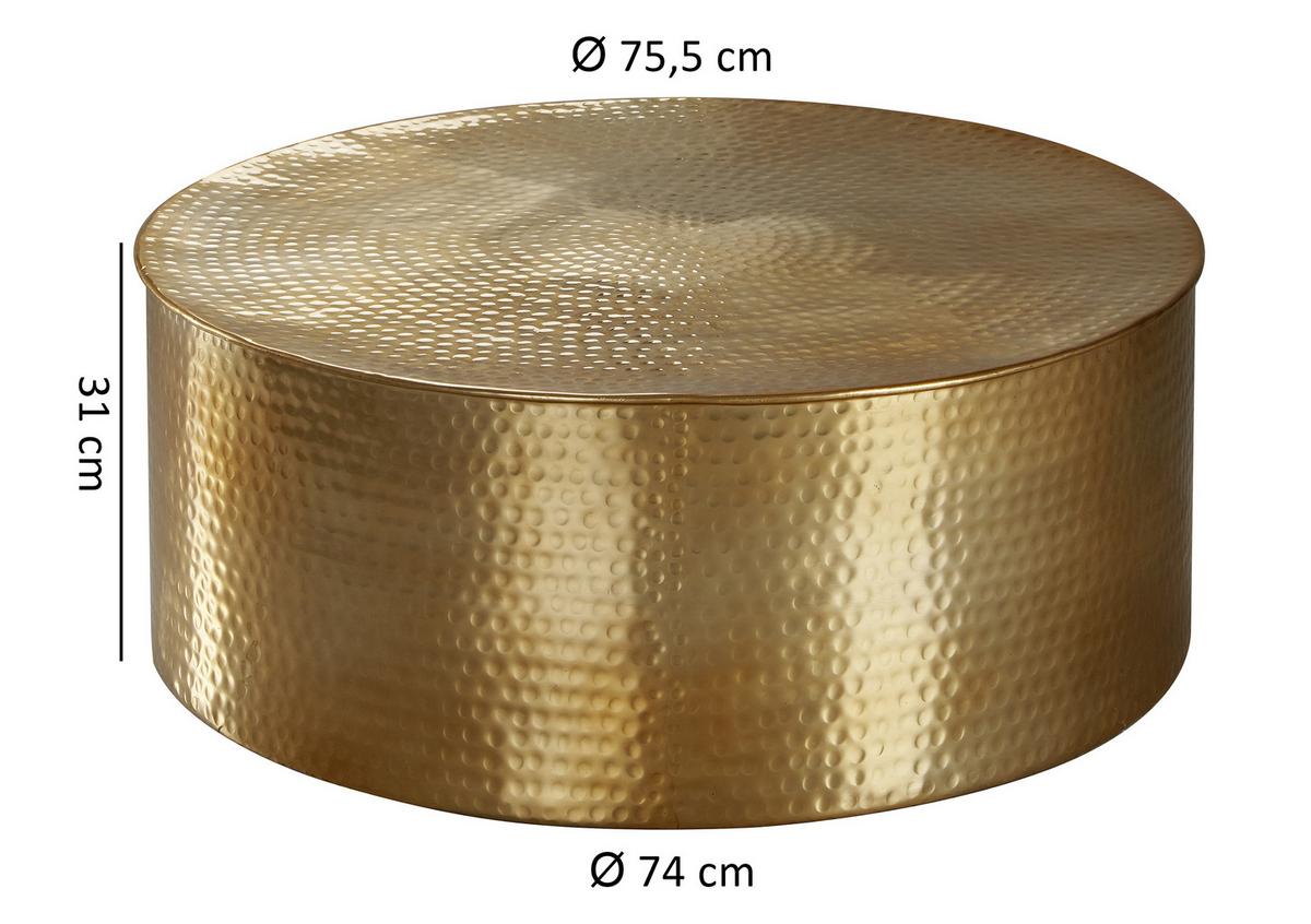 Couchtisch Orientalisch Rund Rahi, Goldfarben - Goldfarben, LIFESTYLE, Metall (75/75/31cm) - MID.YOU