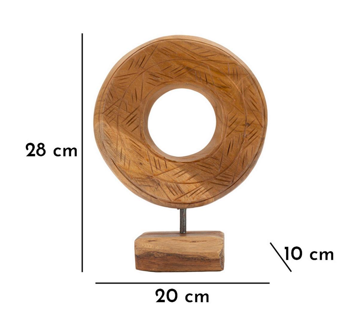 Skulptur Doeat Teak, Braun B: 20 cm - Braun, Basics, Holz (20/28/10cm)