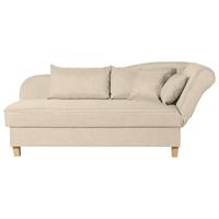 Récamiere Selma in Beige B: 190 cm - Beige/Buchefarben, Design, Textil (190/82/88cm) - Max Winzer