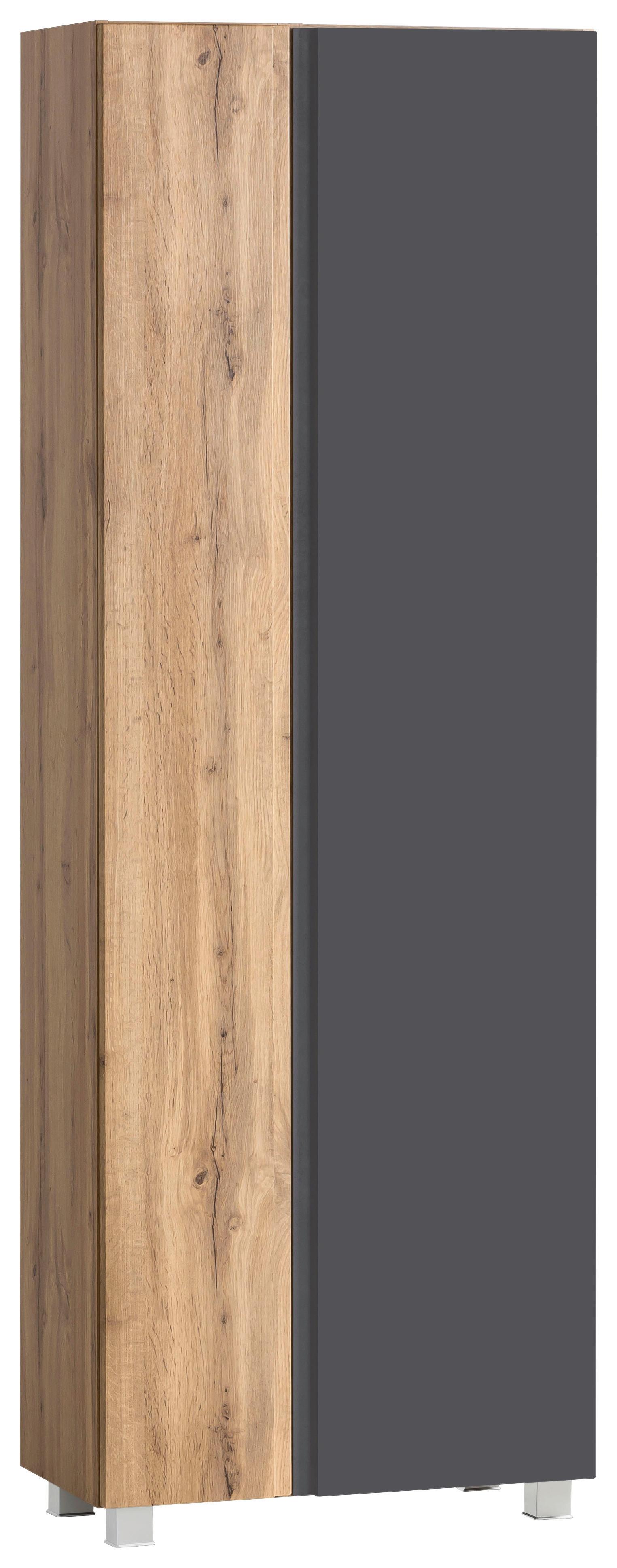 Hochschrank Varese B: 65 cm Grau/Eiche Wotan