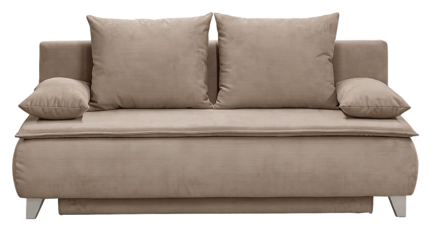 Boxspringová pohovka MONA LUX, béžově hnědý manšestr - béžová hnědá, Moderní, textil (208/100/106cm) - Mömax