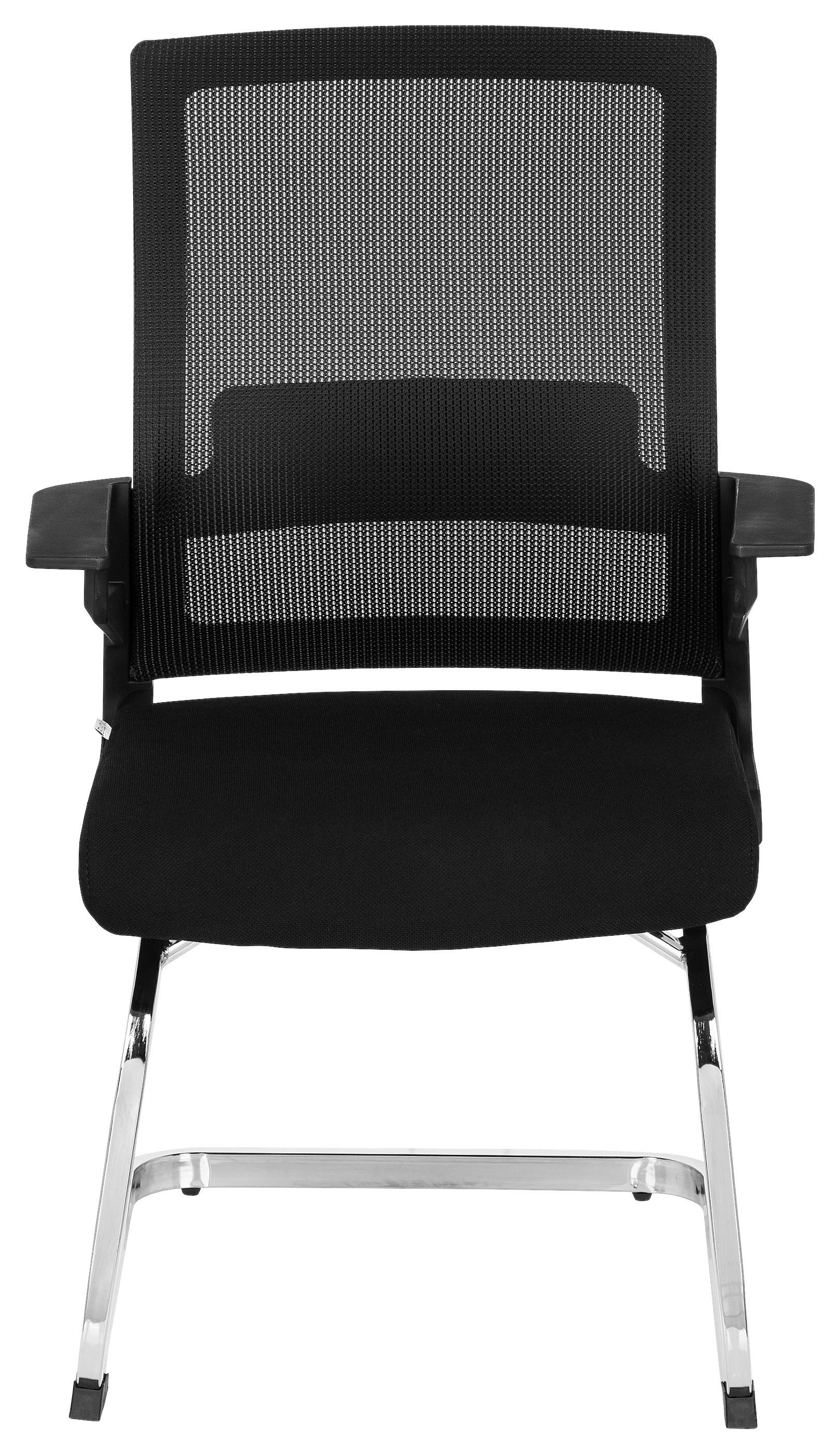 Besucherstuhl Inventor V Schwarz - Chromfarben/Schwarz, MODERN, Kunststoff/Textil (59/95/54cm) - MID.YOU