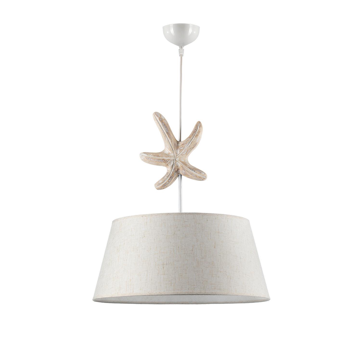 Hängeleuchte Stellina Perlmutt L: 45 Cm 22w - Perlmutt, Natur, Textil (45cm)