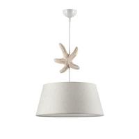 Hängeleuchte Stellina Perlmutt L: 45 cm 22W - Perlmutt, Natur, Textil (45cm)
