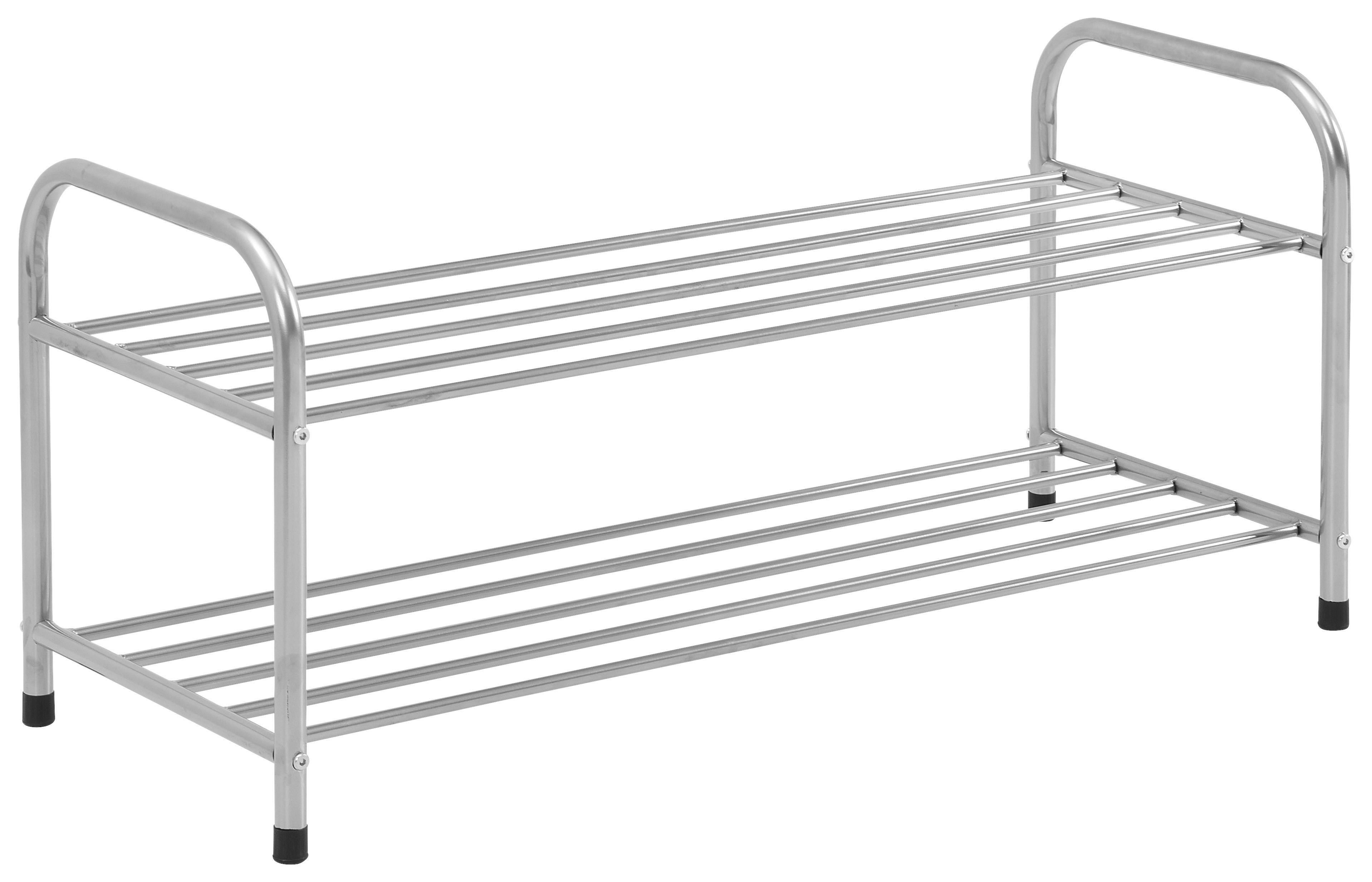 Cipőspolc Rogger 2 *top Ár* - ezüstszínű, Modern, fém (82/38/33cm) - Best Price