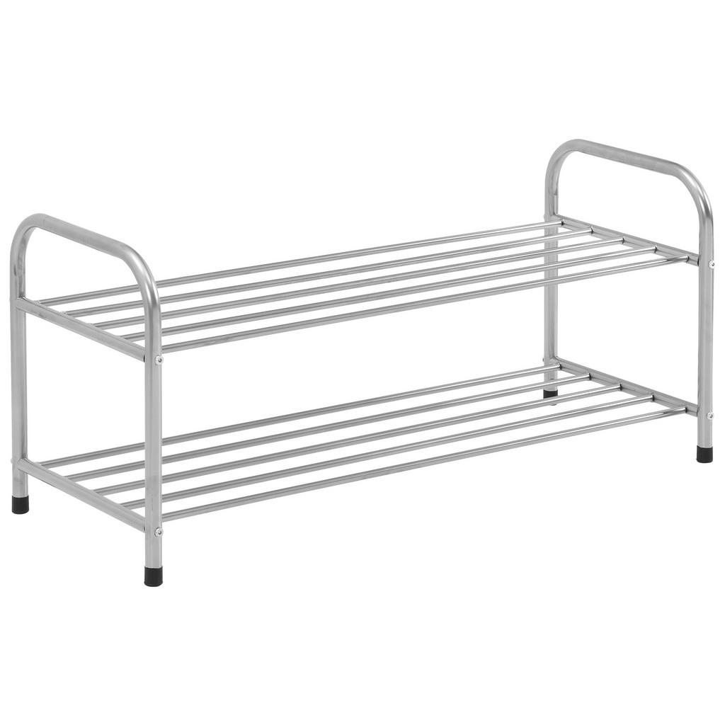 Schuhregal Rogger 2 Ablagen 8 Paar Silber H: 38 cm