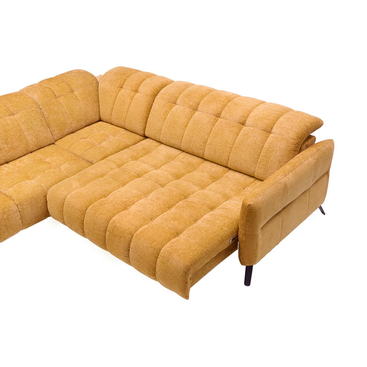 Rohová sedačka NEW YORK, levá, bronzová tkanina NILE - černá/bronzová, Moderní, kov/kompozitní dřevo (288/87-104/261cm) - Premium Living