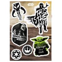 Wandtattoo Mandalorian Legend - Schwarz/Weiß, Basics, Kunststoff (50/70cm) - Komar