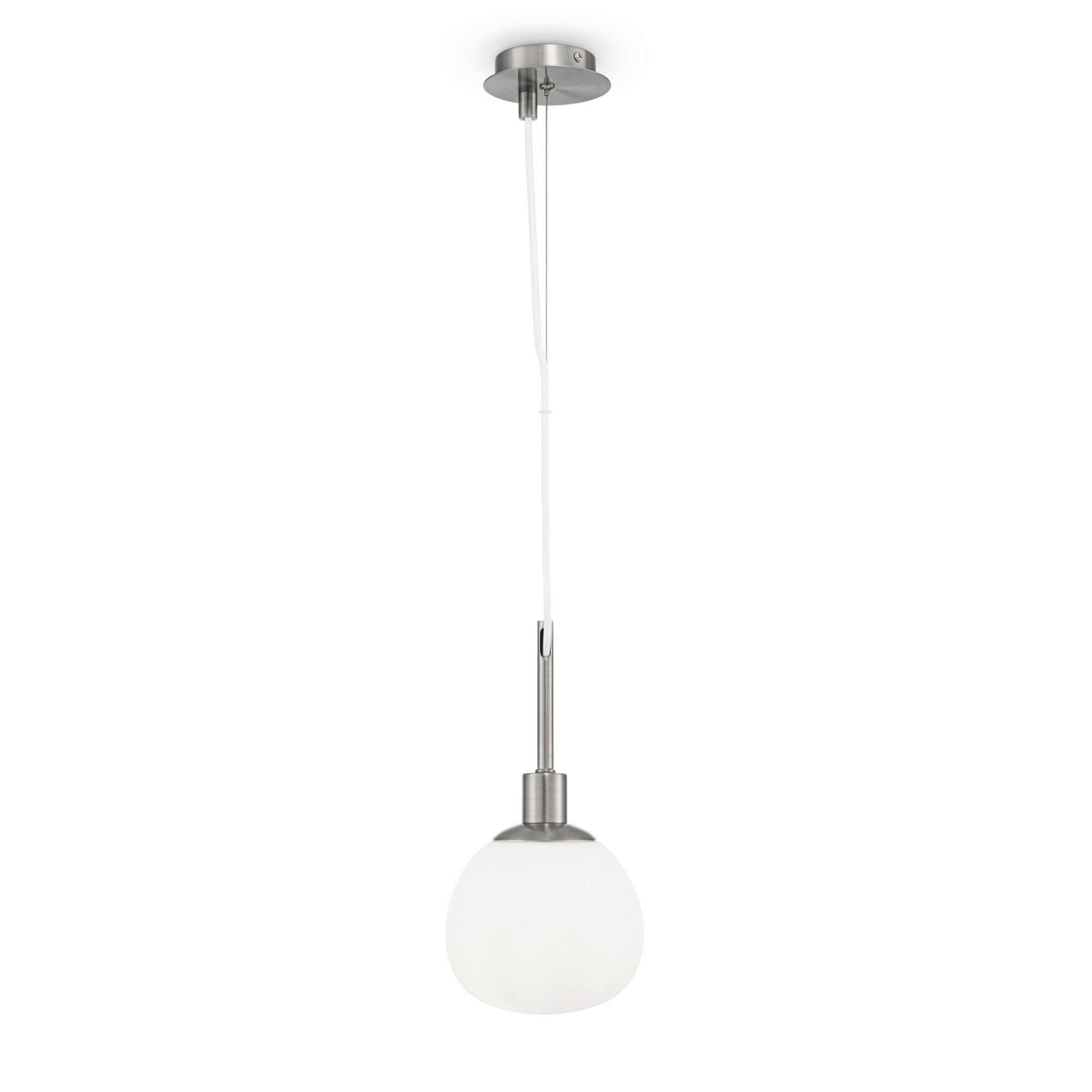 Pendelleuchte Erich - Weiß/Nickelfarben, Trend, Glas/Metall (15/30,5cm) - MAYTONI