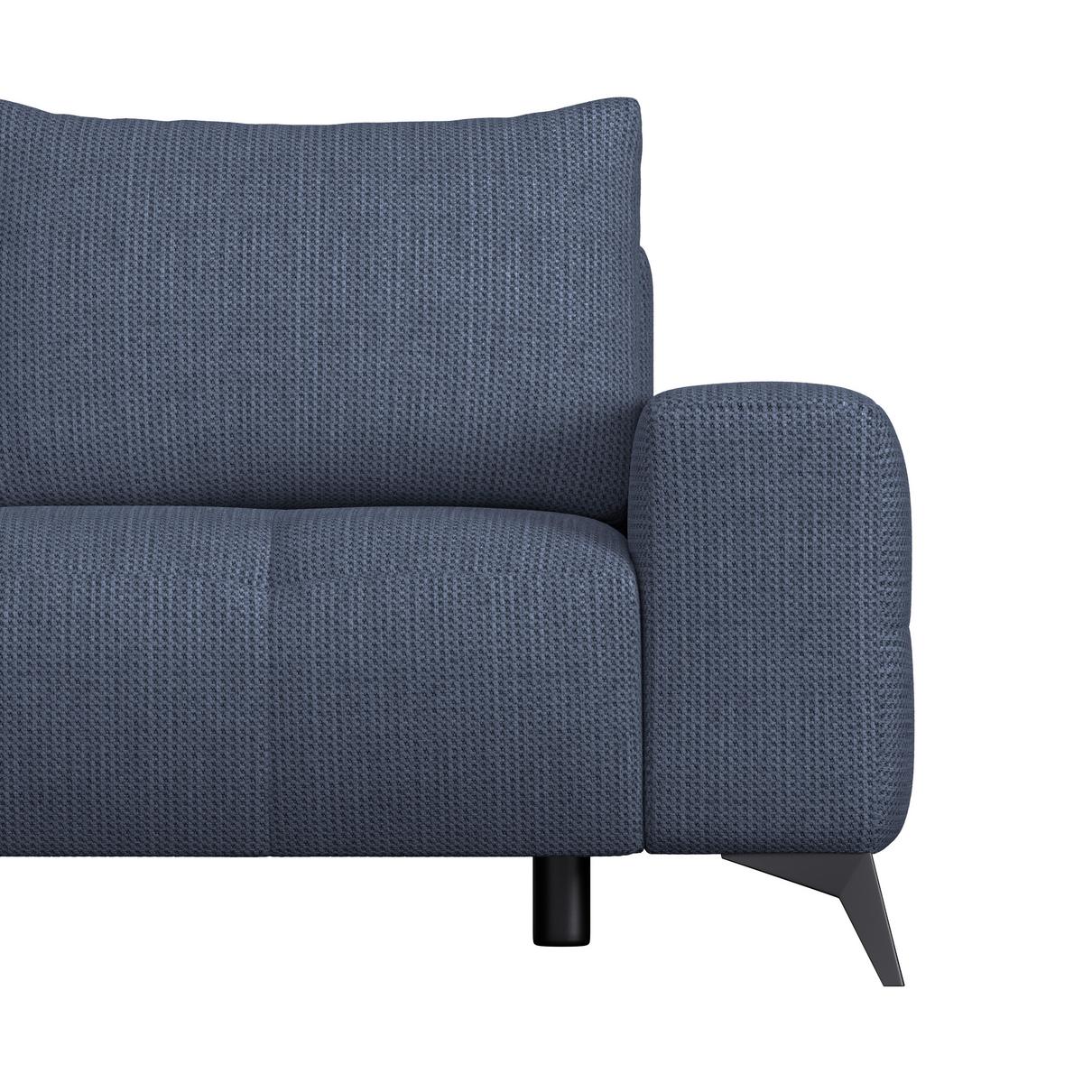 Ecksofa Mauro Blau, mit Schlaffunktion - Blau/Schwarz, Trend, Textil (175/290cm) - Luca Bessoni