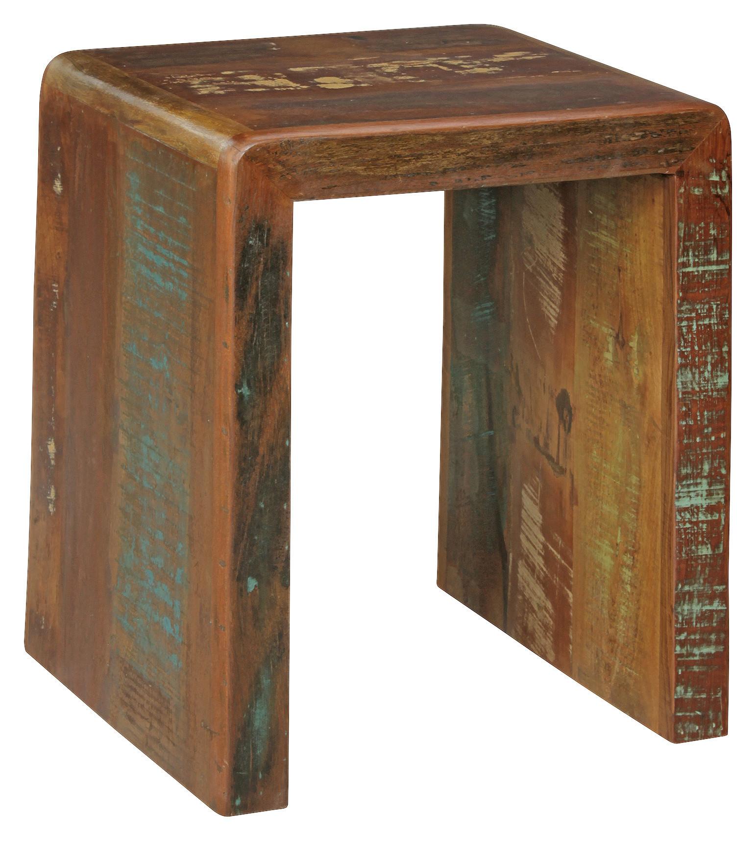 Príručný stolík KALKUTTA z masívneho dreva - hnedá, Design, drevo (40/45/55cm) - MID.YOU