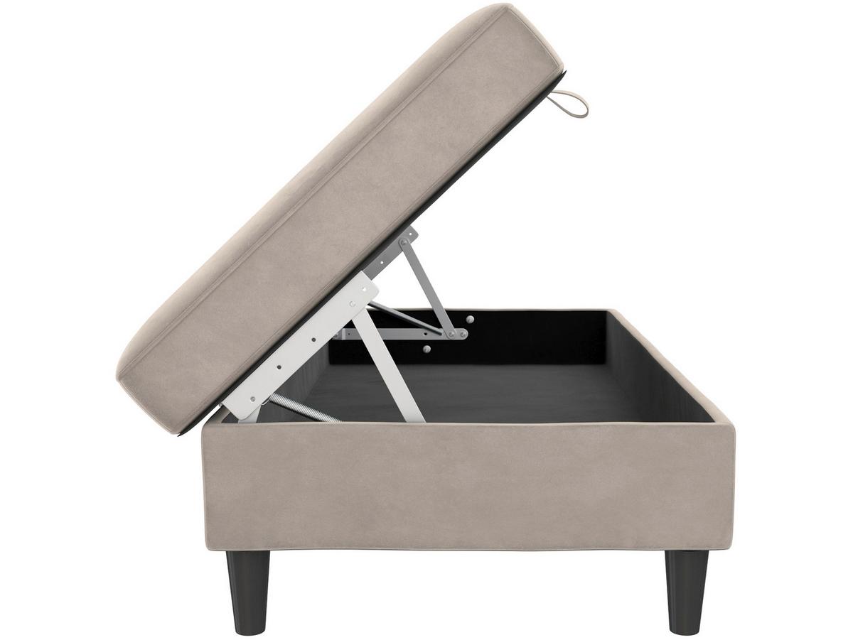 Hocker Hannover Taupe, mit Strauraum - Taupe/Schwarz, Basics, Textil (130/43/69cm) - Livetastic