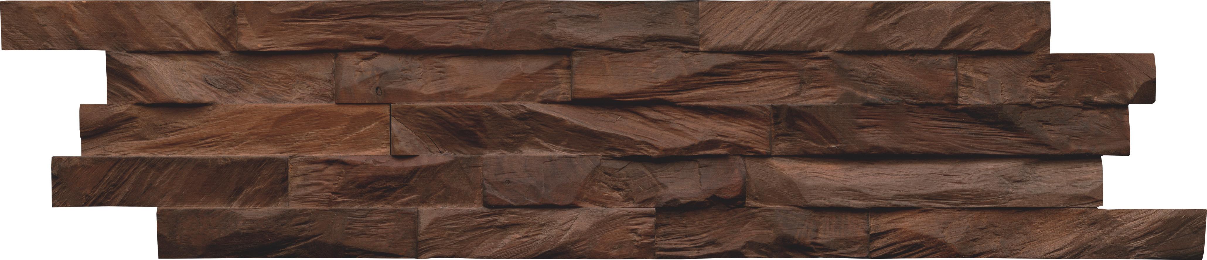 Wandverkleidung Teak Diamond Ancient Brown - Braun, Basics, Holz (61/15/2cm)