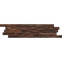 Wandverkleidung Teak Diamond Ancient Brown - Braun, Basics, Holz (61/15/2cm)