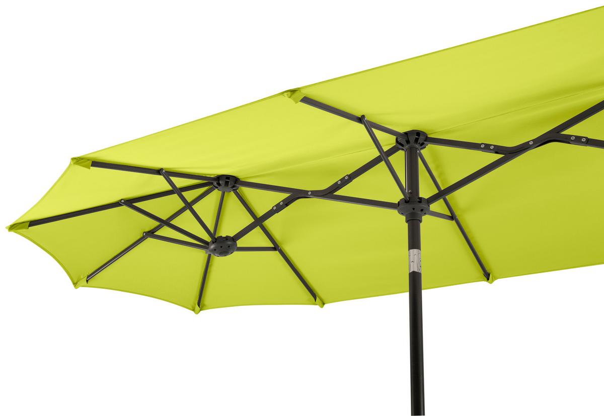 Doppelsonnenschirm Salerno BxHxT: 300x220x150 cm Apfelgrün - Anthrazit/Grün, Basics, Textil/Metall (300/220/150cm) - Schneider