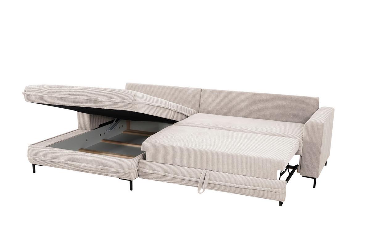 Ecksofa Armilla Creme S: 174x272 cm - Creme/Schwarz, Design, Textil (174/272cm) - MID.YOU