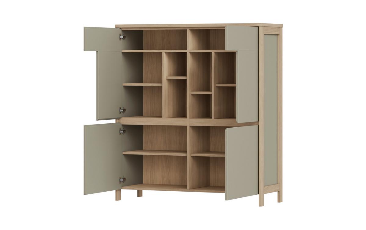 Sideboard Stranda Eukalyptus/Holzfarben B: 111cm - Eukalyptusholzfarben/Eichefarben, Design, Holzwerkstoff (111/125/39cm) - MID.YOU