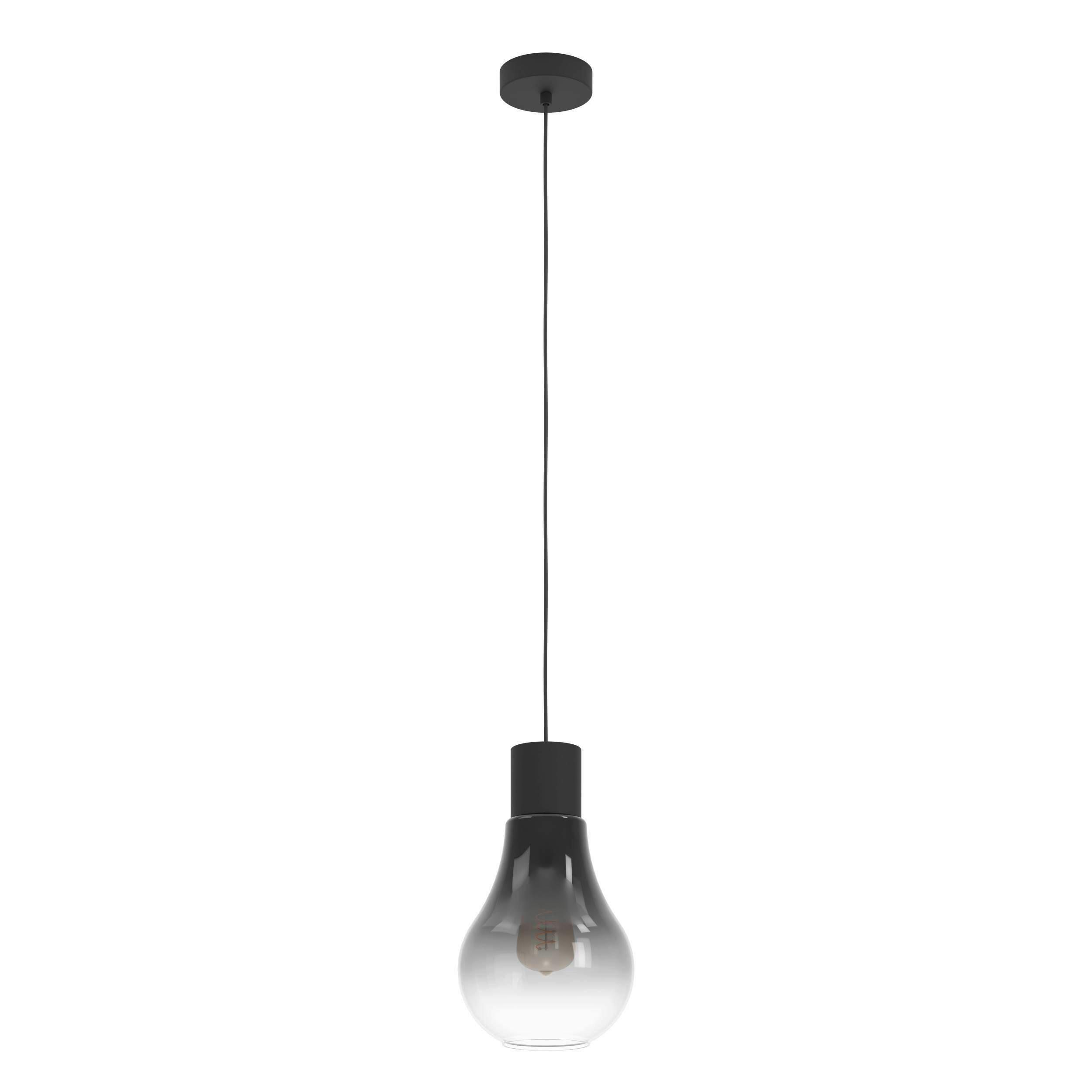 Hängeleuchte 43129_chasely - Schwarz/Grau, KONVENTIONELL, Glas/Metall (20/110cm) - Eglo