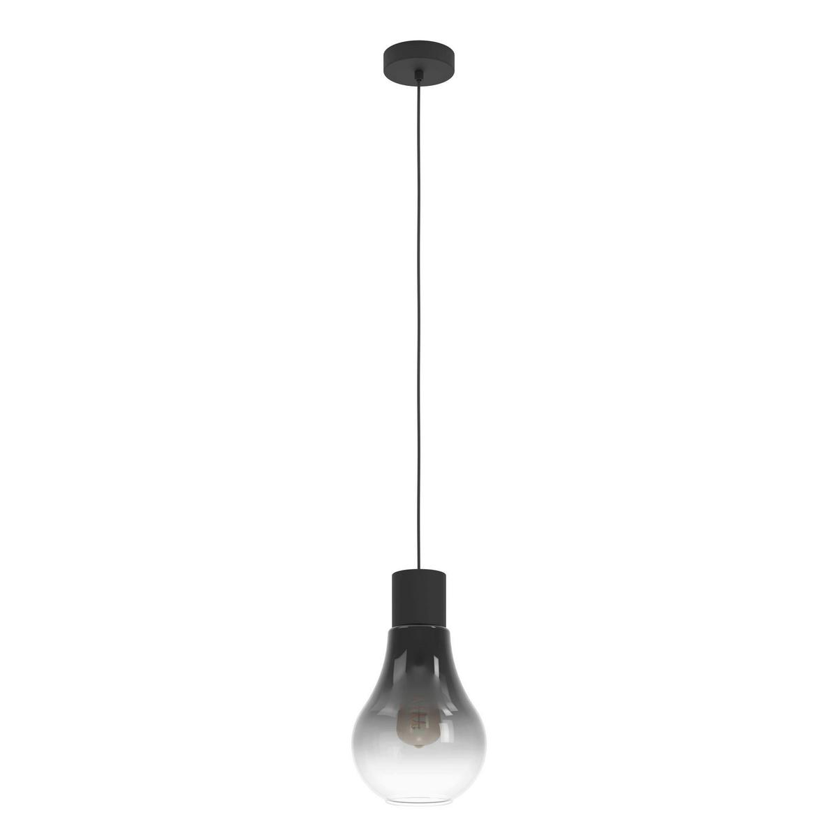 Hängeleuchte 43129_chasely - Schwarz/Grau, KONVENTIONELL, Glas/Metall (20/110cm) - Eglo