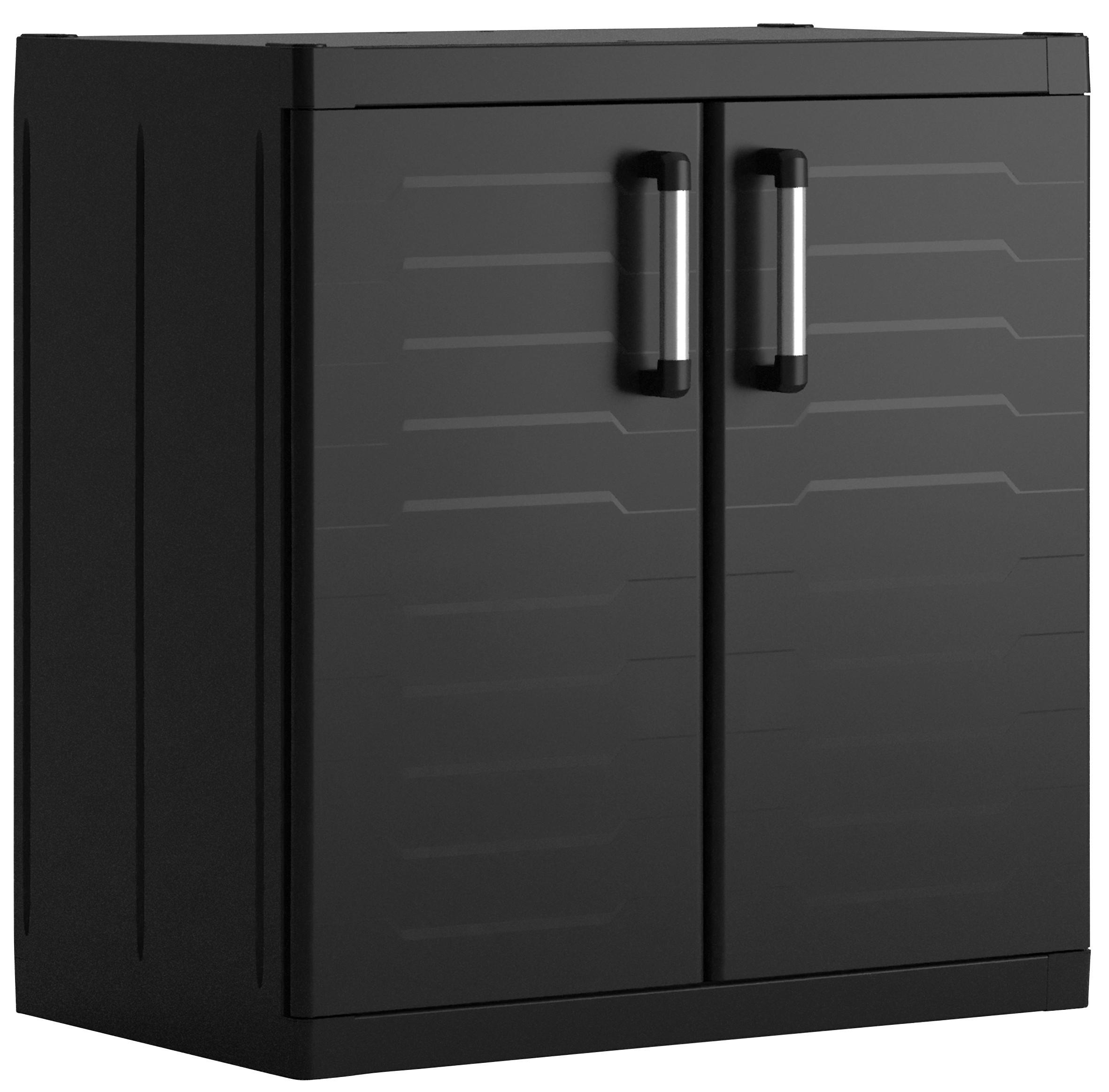 Geräteschrank E-Com Detroit Base B: 89 cm Schwarz - Schwarz, Design, Kunststoff (89/93/54cm) - Keter