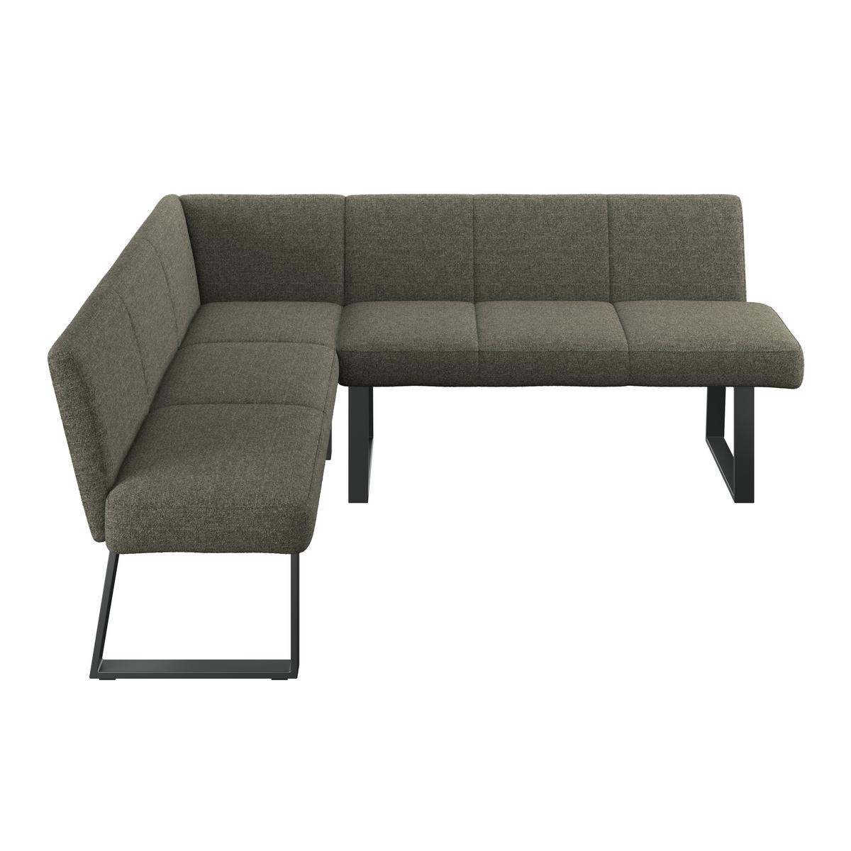 Eckbank Grün/Metallbeine Terri 150x190 cm - Schwarz/Grün, MODERN, Textil/Metall (150/190cm) - MID.YOU