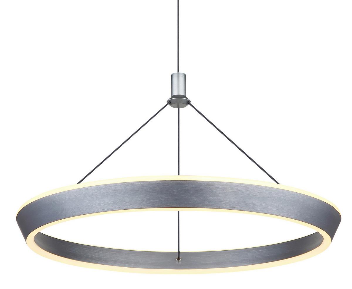 LED-Hängeleuchte 67316 - Titanfarben/Opal, Design, Kunststoff/Metall (50/200cm) - Globo