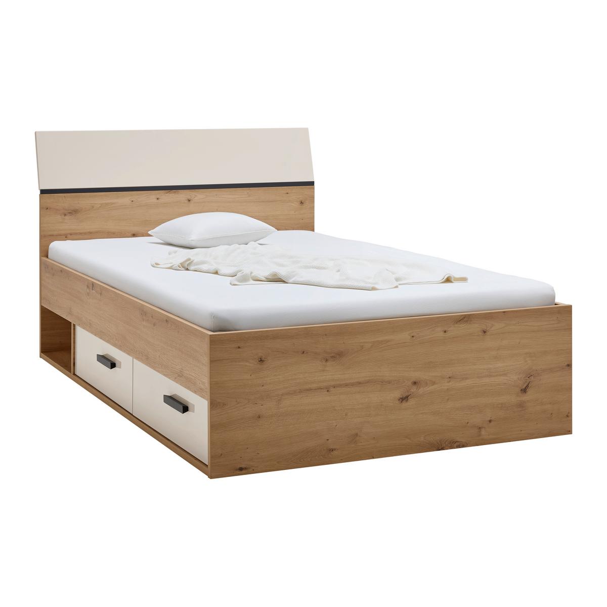 POSTEL S ÚLOŽNÝM PROSTOREM CASA MIA - kašmírová/dub artisan, Konvenční, kompozitní dřevo (120/200cm)