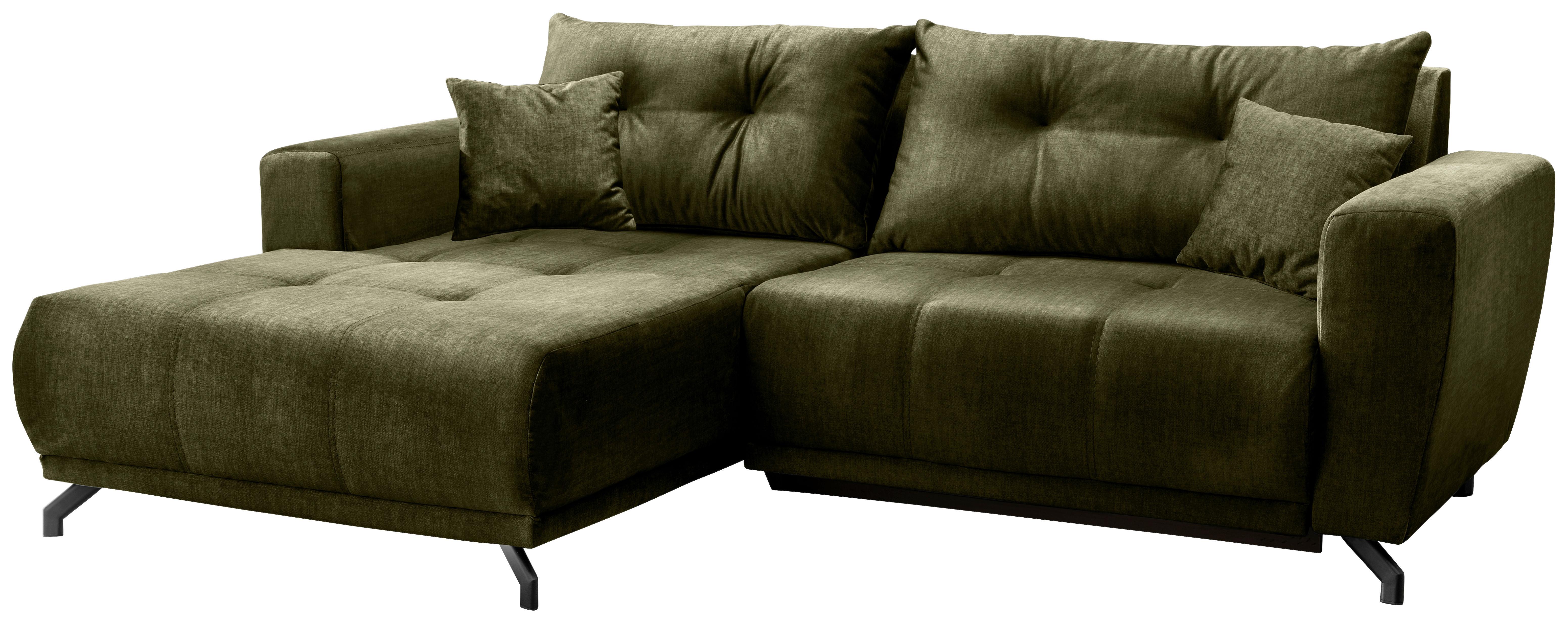 Ecksofa Restato, Grün S: 177x246 cm - Schwarz/Grün, MODERN, Textil (177/246cm) - MID.YOU