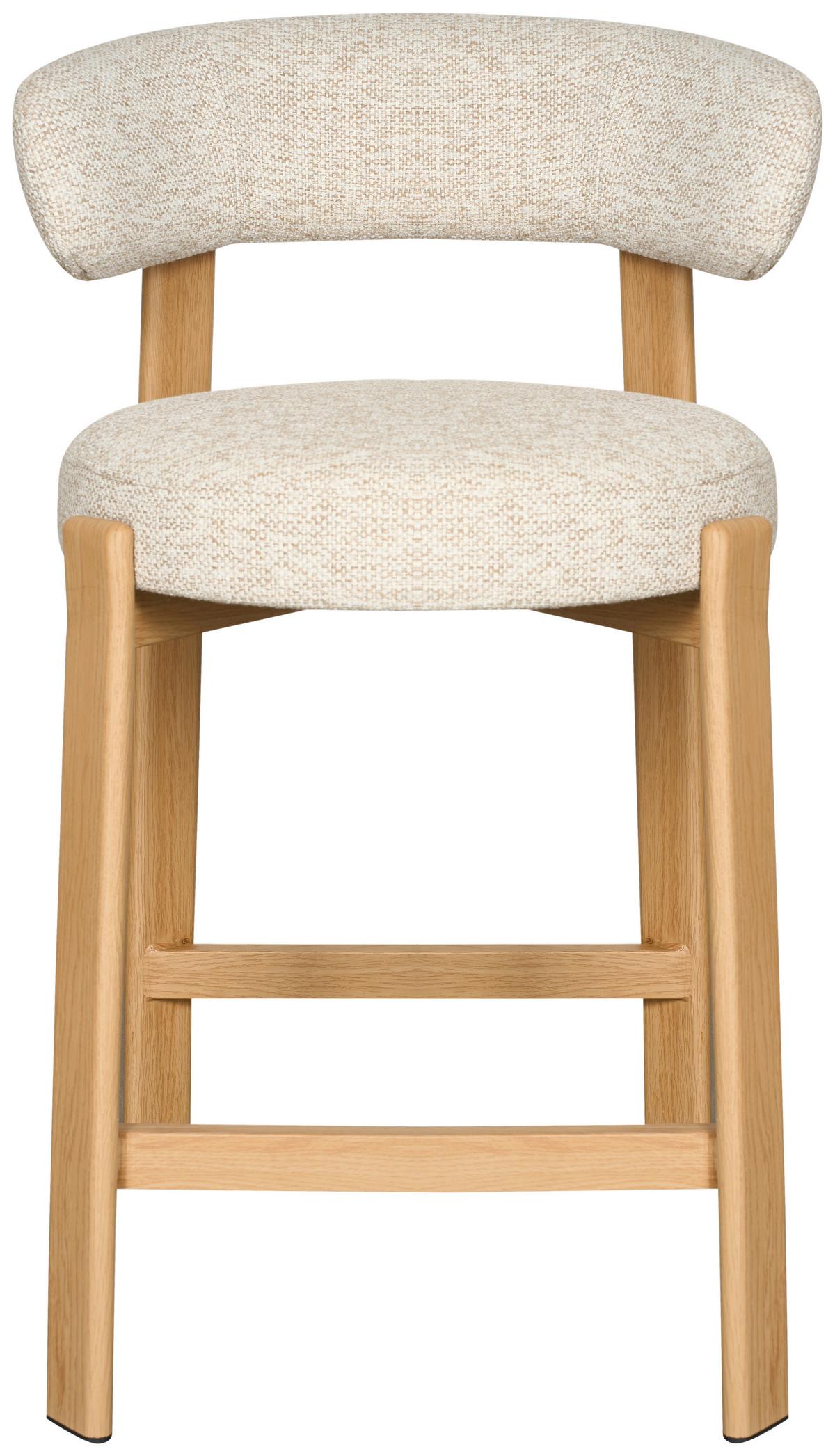 Barhocker Bilbao Eichefarben/Beige B: 52 cm - Eichefarben/Beige, MODERN, Textil/Metall (52/90,5/53,5cm) - Livetastic