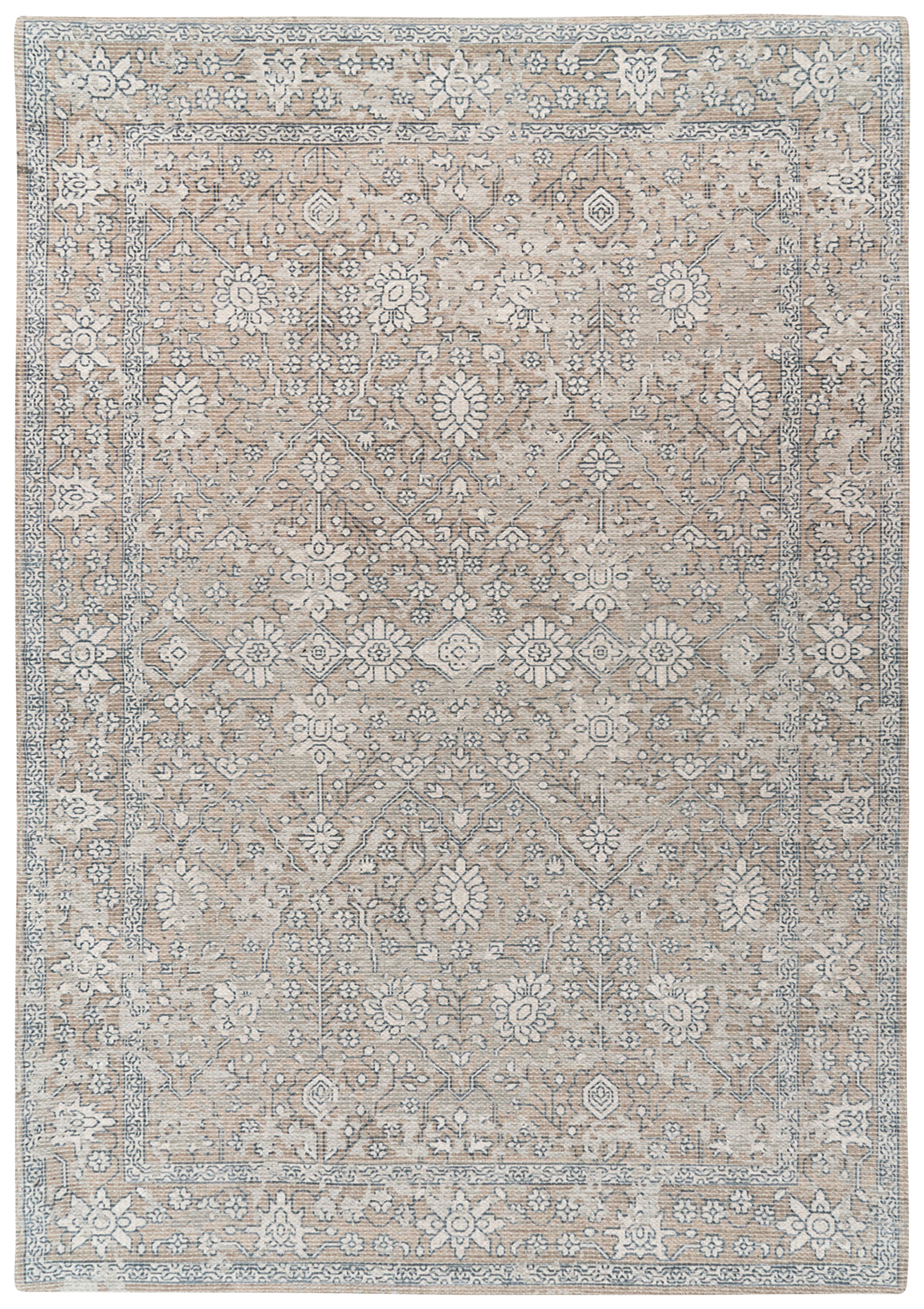 Vintage-teppich Percy 100 Grün, Beige  80/150 cm 